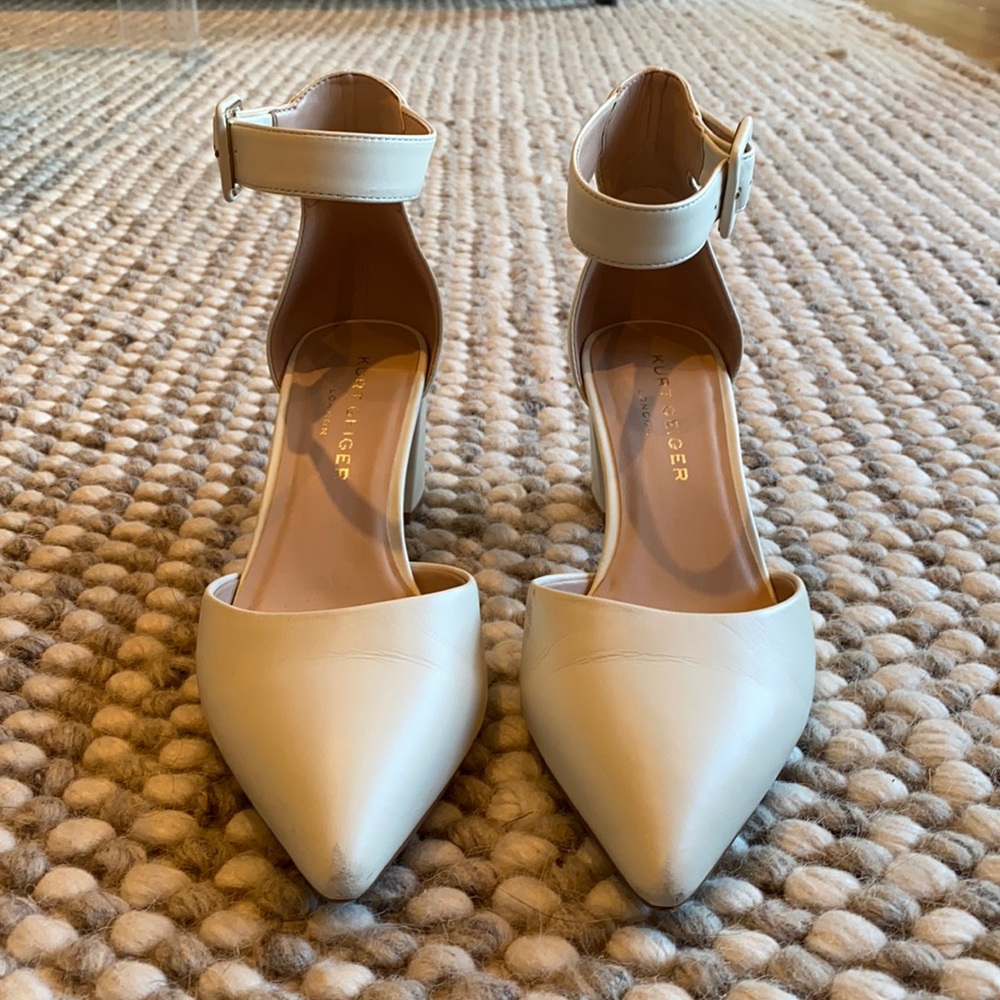 Kurt Geiger off white strap heels